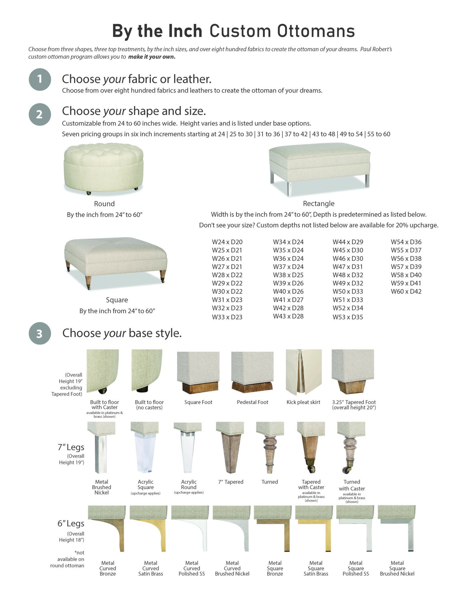 Create Your Own Custom Ottoman Paul Robert Furniture